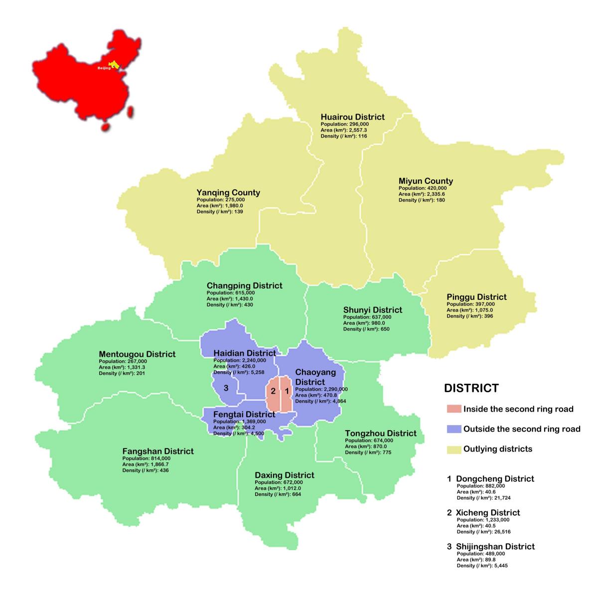 Beijing kejiranan peta