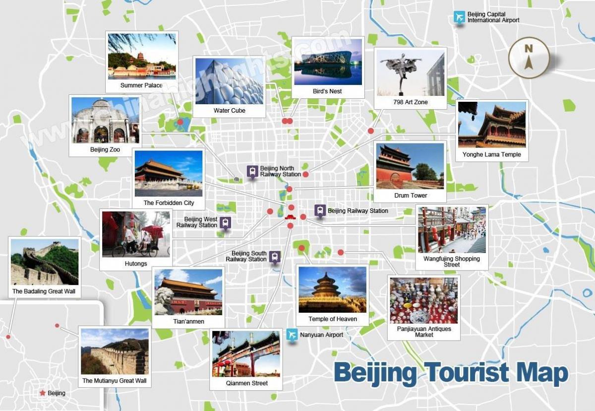Beijing tempat-tempat menarik peta