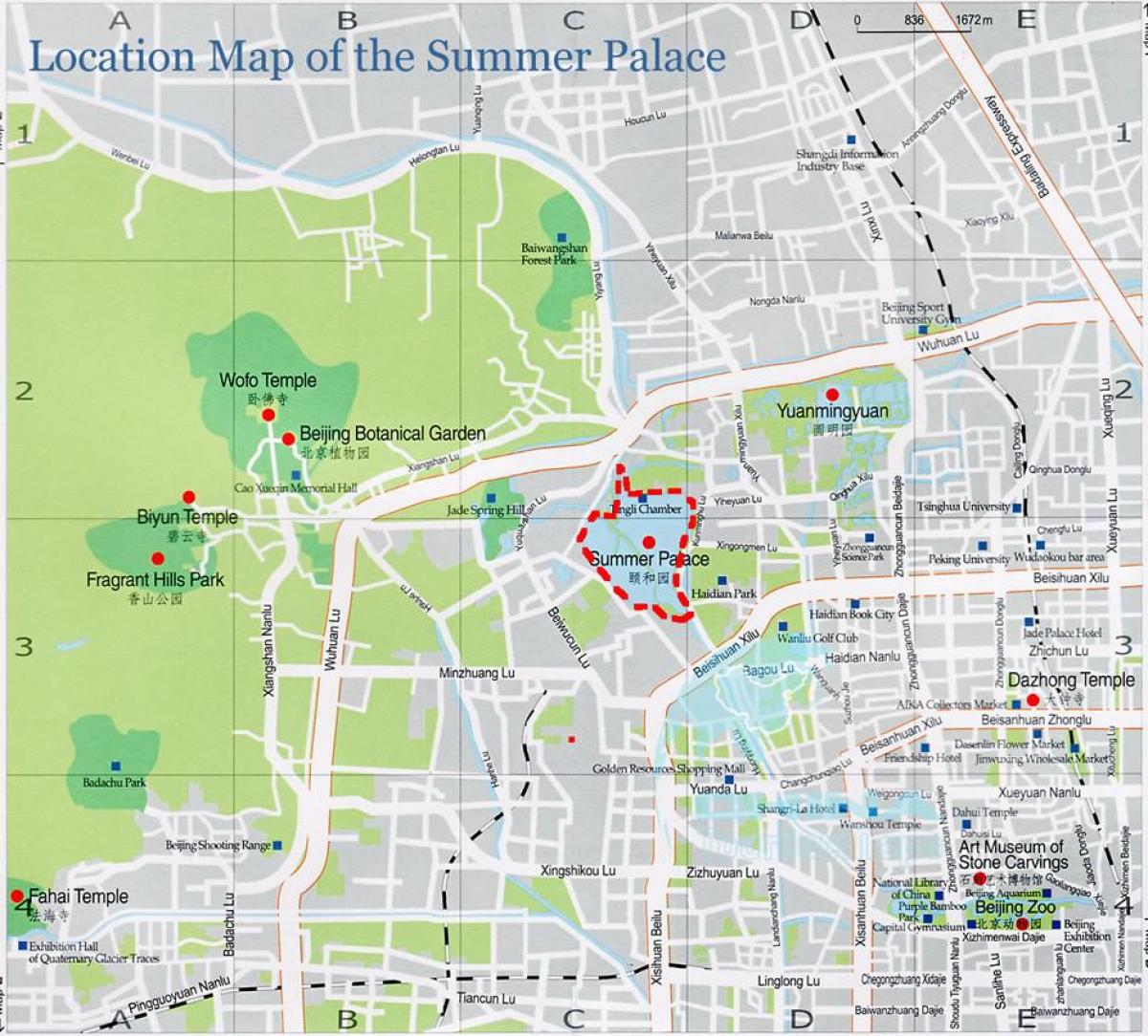 peta istana musim panas Beijing