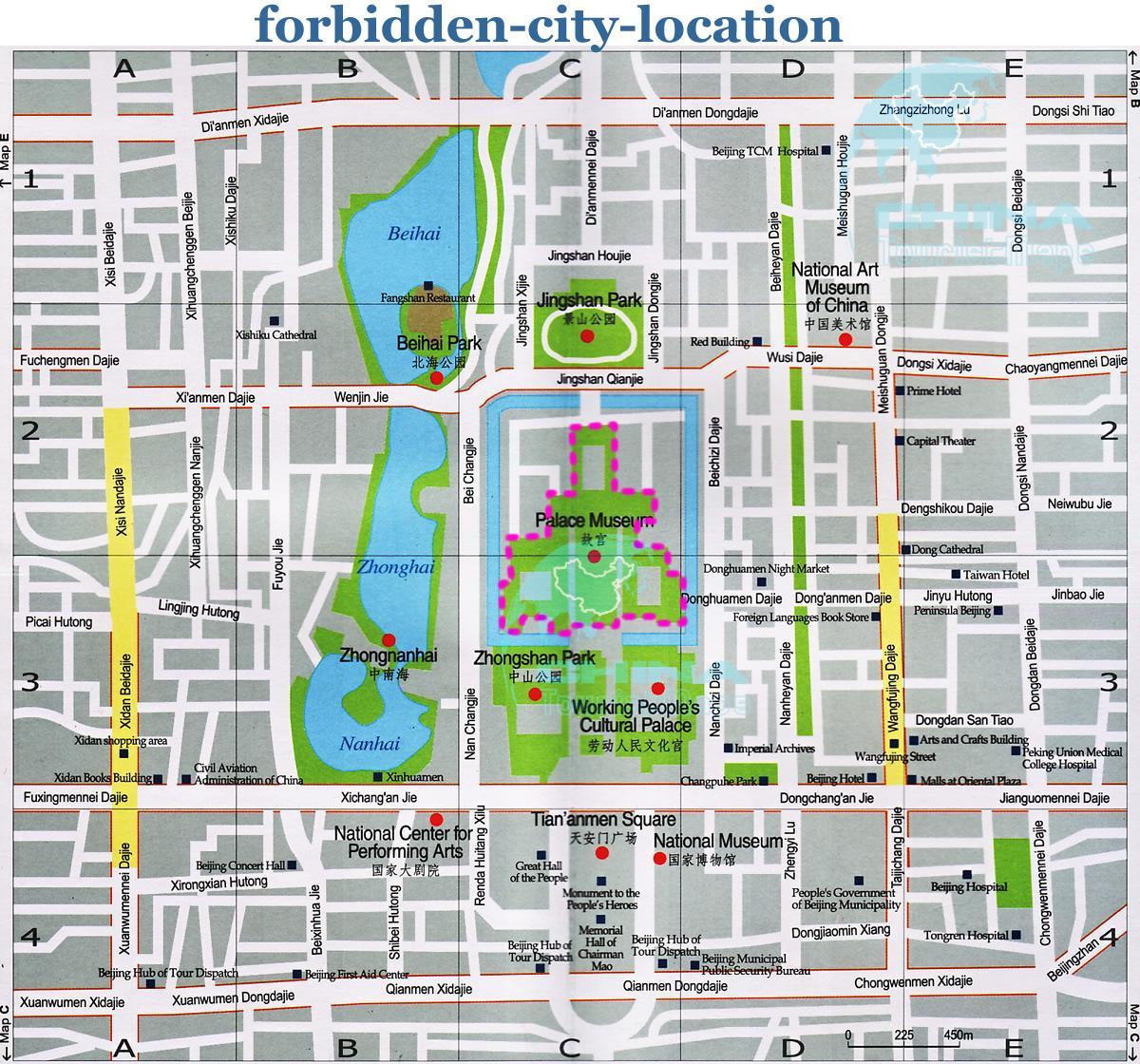 peta kota terlarang peta terperinci