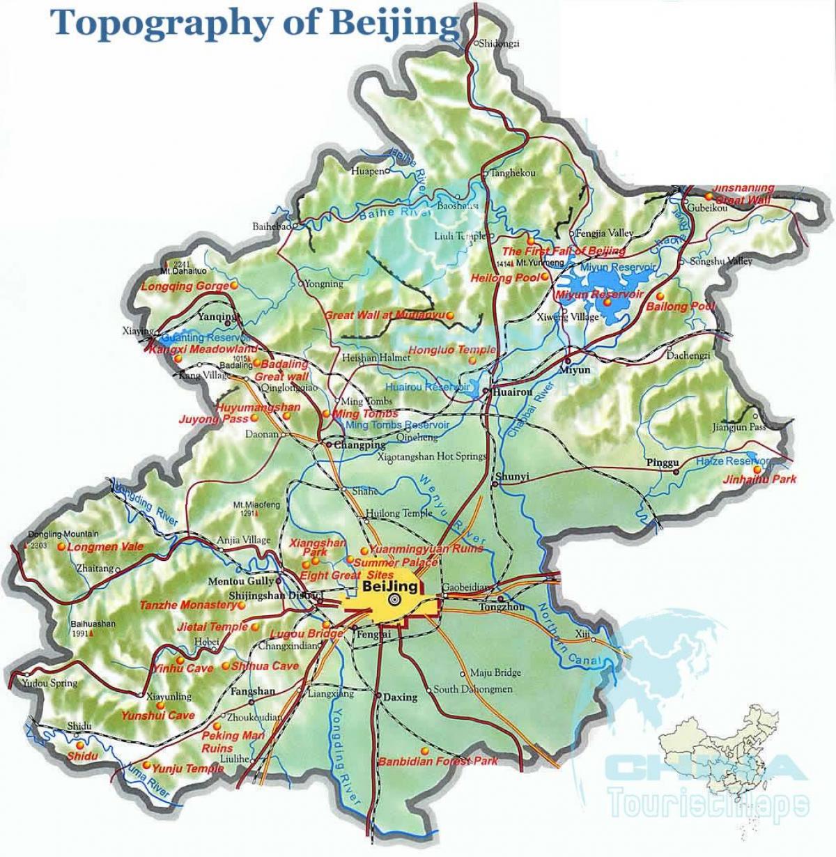 peta Beijing topografi