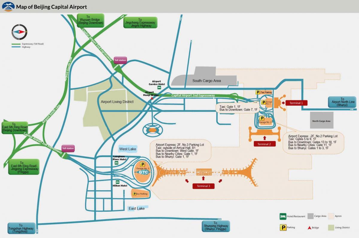 Beijing peta terminal lapangan terbang